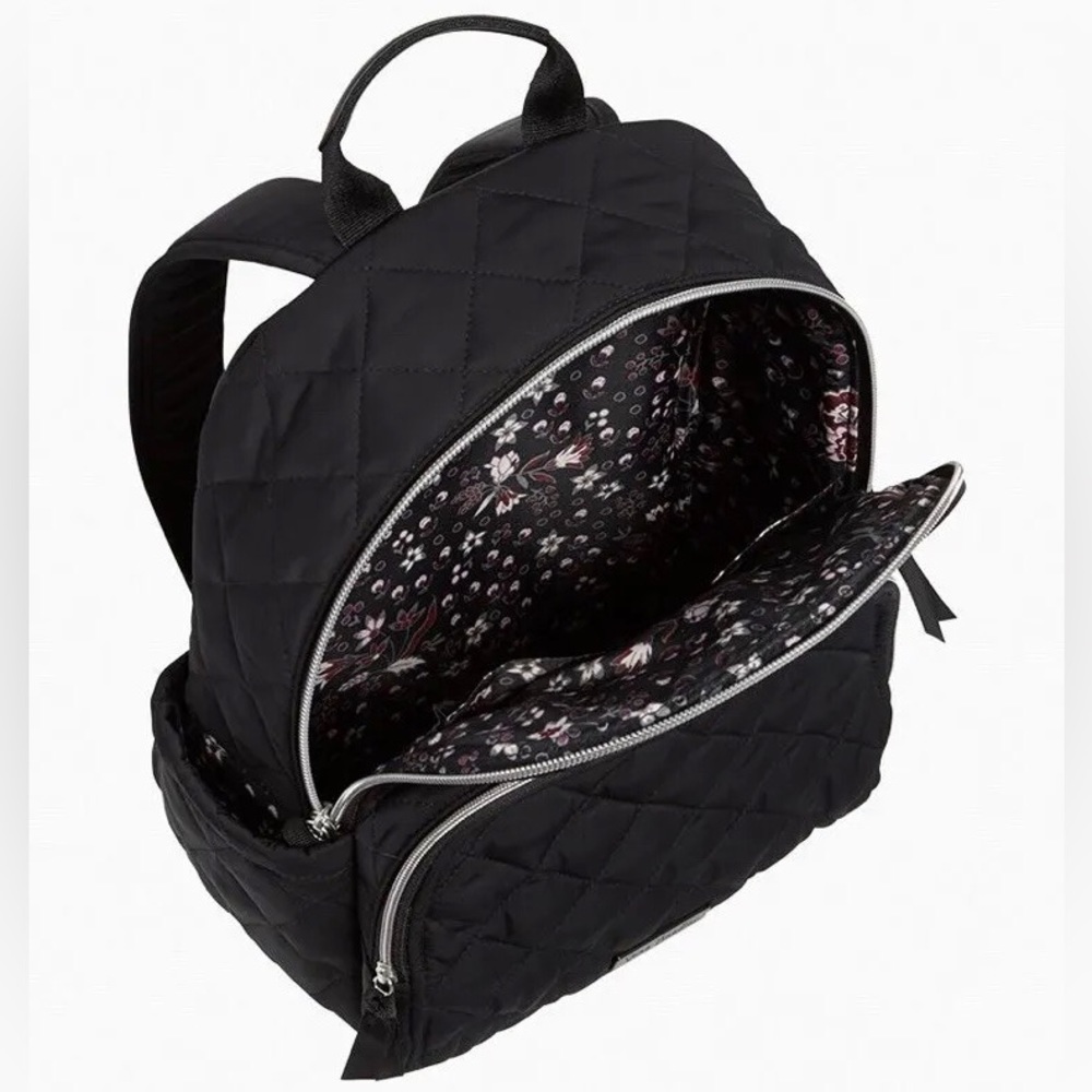 Vera Bradley Small Backpack in Black Performance Twill - Picture 3 of 3